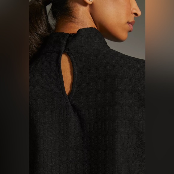 Anthropologie Blue Tassel Ruffled Turtleneck Pullover - Picture 3 of 5